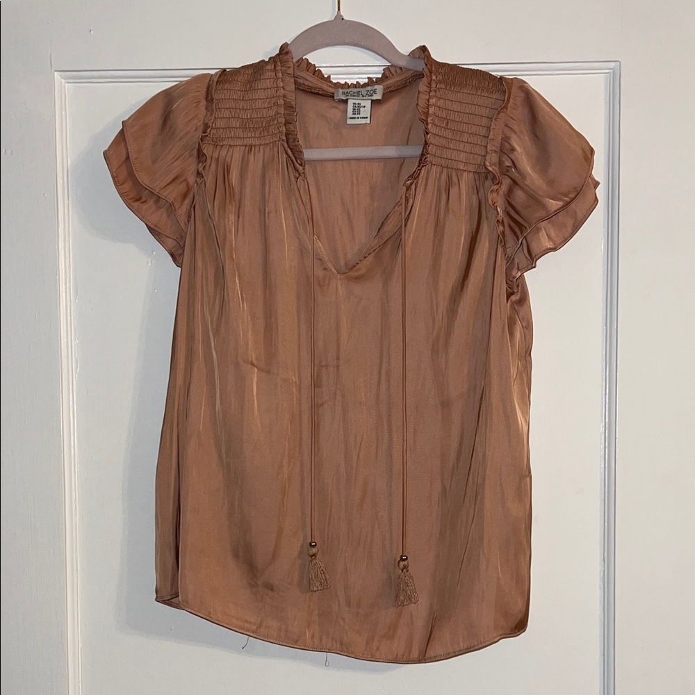 Rachel Zoe Copper Ruffled Blouse